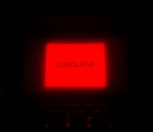 The opening title card for “Longlegs” is displayed before a special screening at Cinemark Century Greenback Lane theater. (Photo by Janelle Germain)
